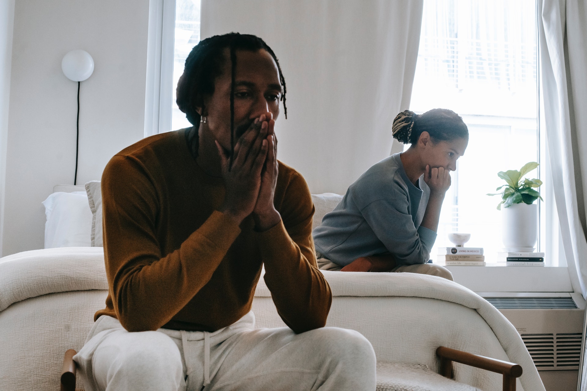 married couple sad after a confession