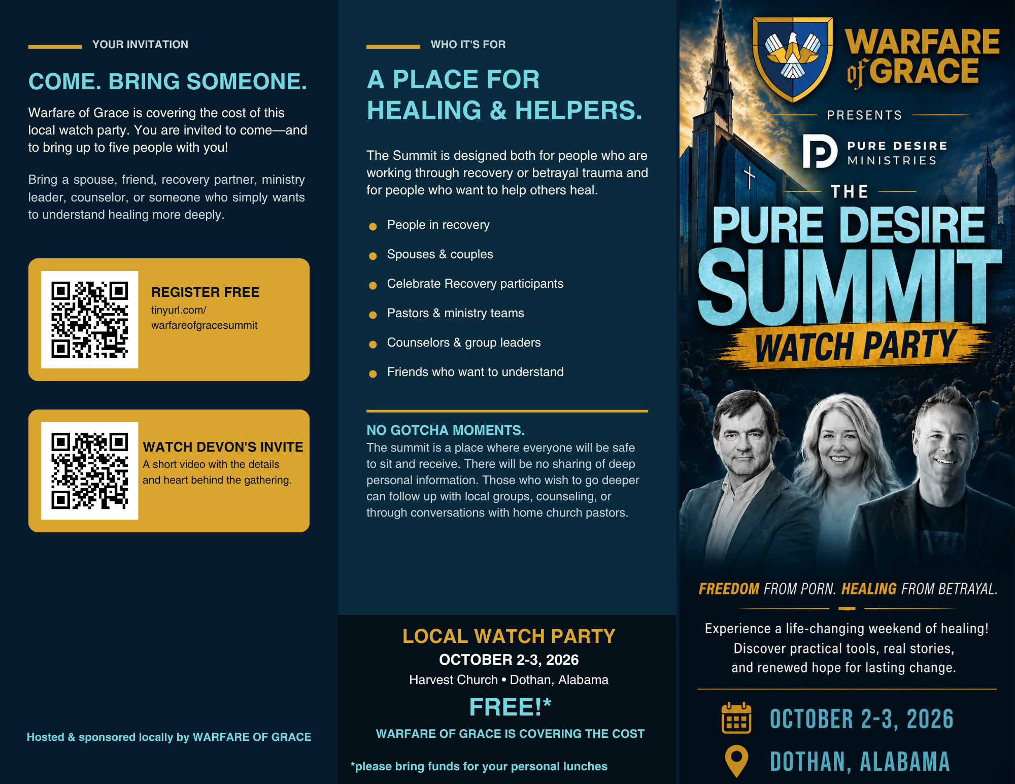 Summit Trifold Front A Tri Fold Brochure about he pure desire Summit coming in October of 2026